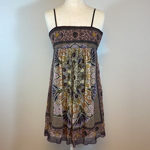 Silk Mosaic Print Dress